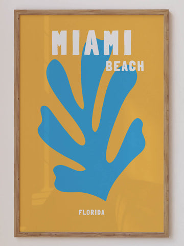 Miami Beach travel print inspired by Assouline coffee table books, perfect for adding vibrant tropical energy to modern interiors. Captures Miami’s iconic beachside allure.