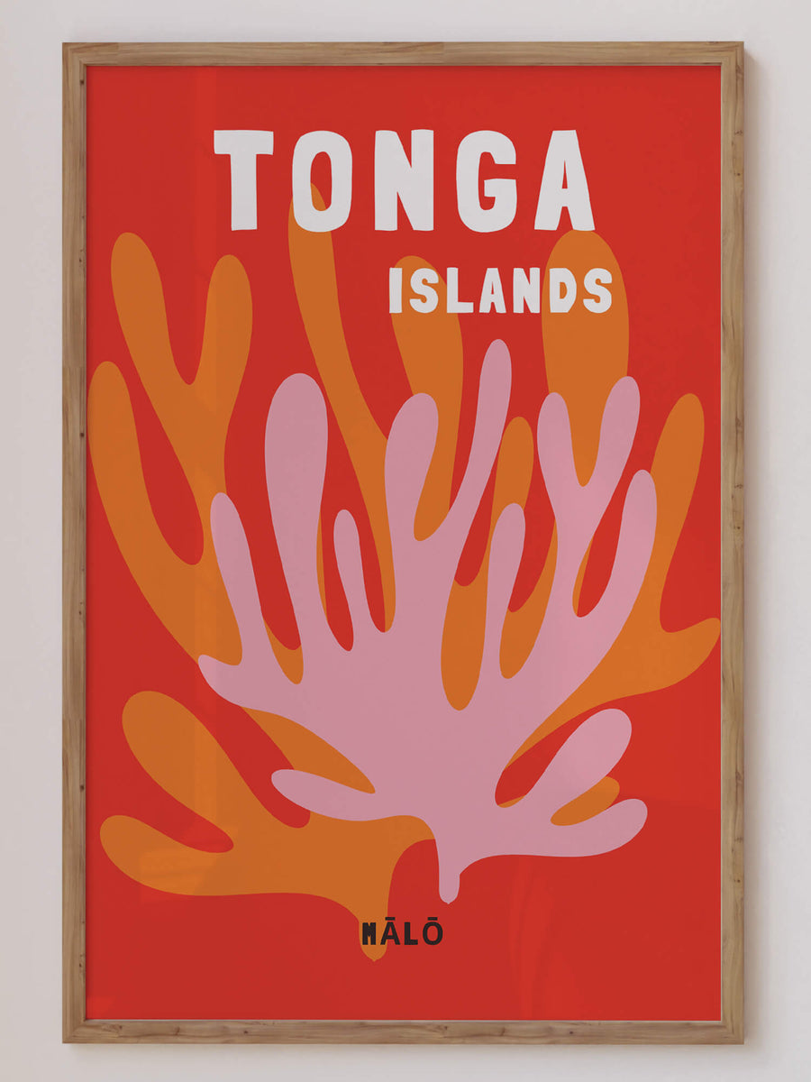 Tonga travel print inspired by Assouline coffee table books, ideal for tropical or coastal interiors. Captures the serene beauty of Tonga’s islands.