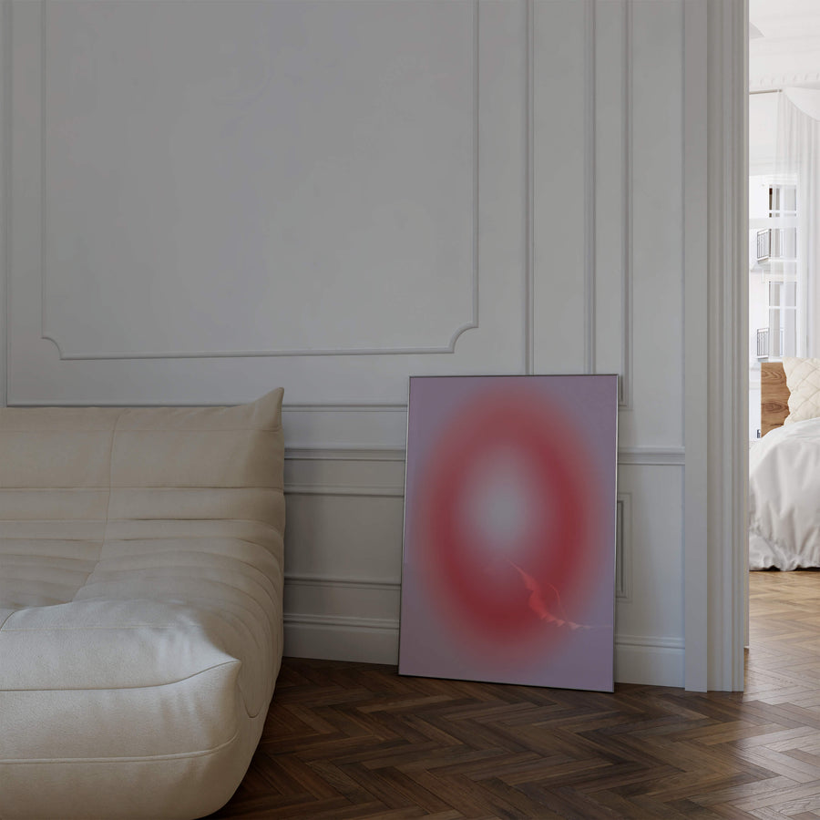 Minimalist Lavender Pink Aura Print featuring a soft gradient transition from lavender to pink, creating a dreamy and modern aesthetic. Perfect for contemporary and boho interiors. Get 2PrintsFor$100 that comes with Free Shipping 🚚💫 in Australia.