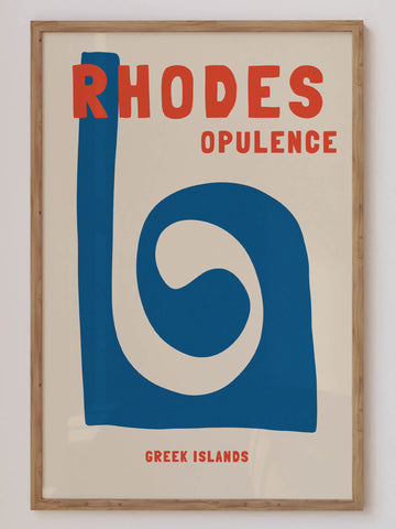 Rhodes Greece travel print inspired by Assouline coffee table books, ideal for Mediterranean or modern coastal interiors. Captures the timeless beauty of Rhodes.