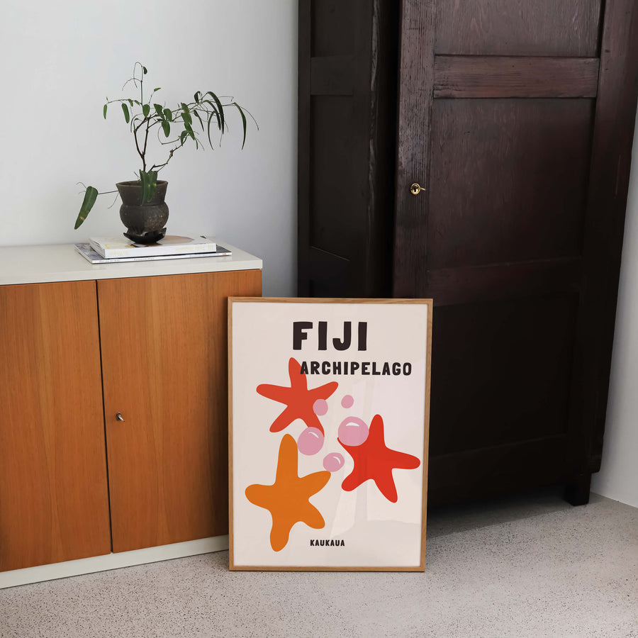 Fiji travel print inspired by Assouline coffee table books, ideal for tropical or coastal interiors. Showcases the stunning beauty of Fiji’s islands.