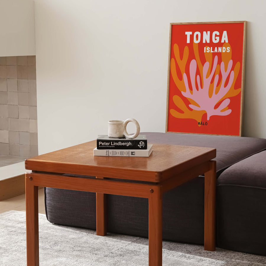 Tonga travel print inspired by Assouline coffee table books, ideal for tropical or coastal interiors. Captures the serene beauty of Tonga’s islands.