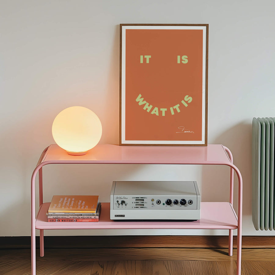 It Is What It Is print featuring bold typography with a minimalist and modern aesthetic, perfect for funky contemporary home decor. Get 2PrintsFor$100 that comes with Free Shipping 🚚💫 in Australia.