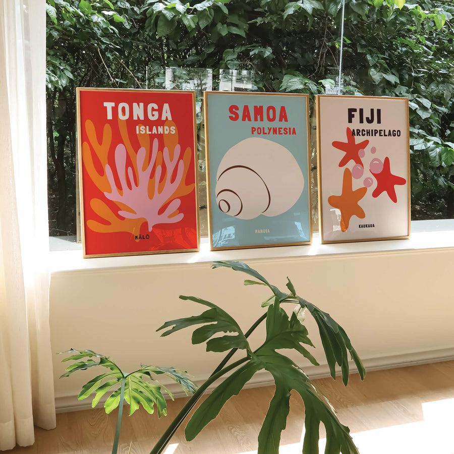 Fiji travel print inspired by Assouline coffee table books, ideal for tropical or coastal interiors. Showcases the stunning beauty of Fiji’s islands.