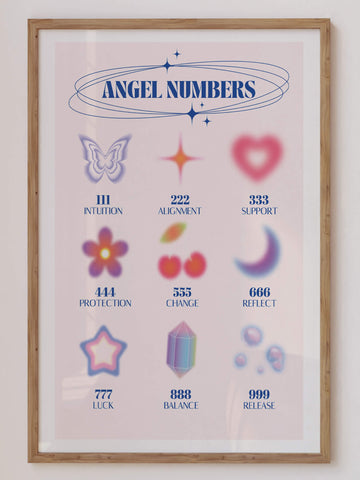 Angel Numbers Pastel Print