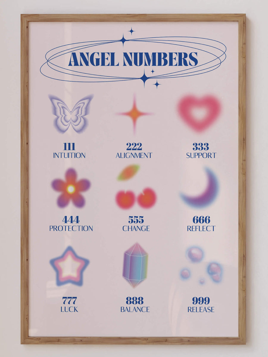 Angel Numbers Pastel Print