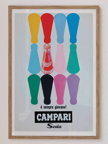 Campari Soda II Art Nouveau print showcasing vibrant retro advertising art with bold red and black tones. Perfect for vintage-inspired and stylish home decor in Australia.