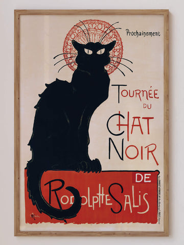 Tournée du Chat Noir print in vintage Art Nouveau style featuring the iconic black cat illustration. A timeless piece perfect for retro and stylish home decor in Australia.