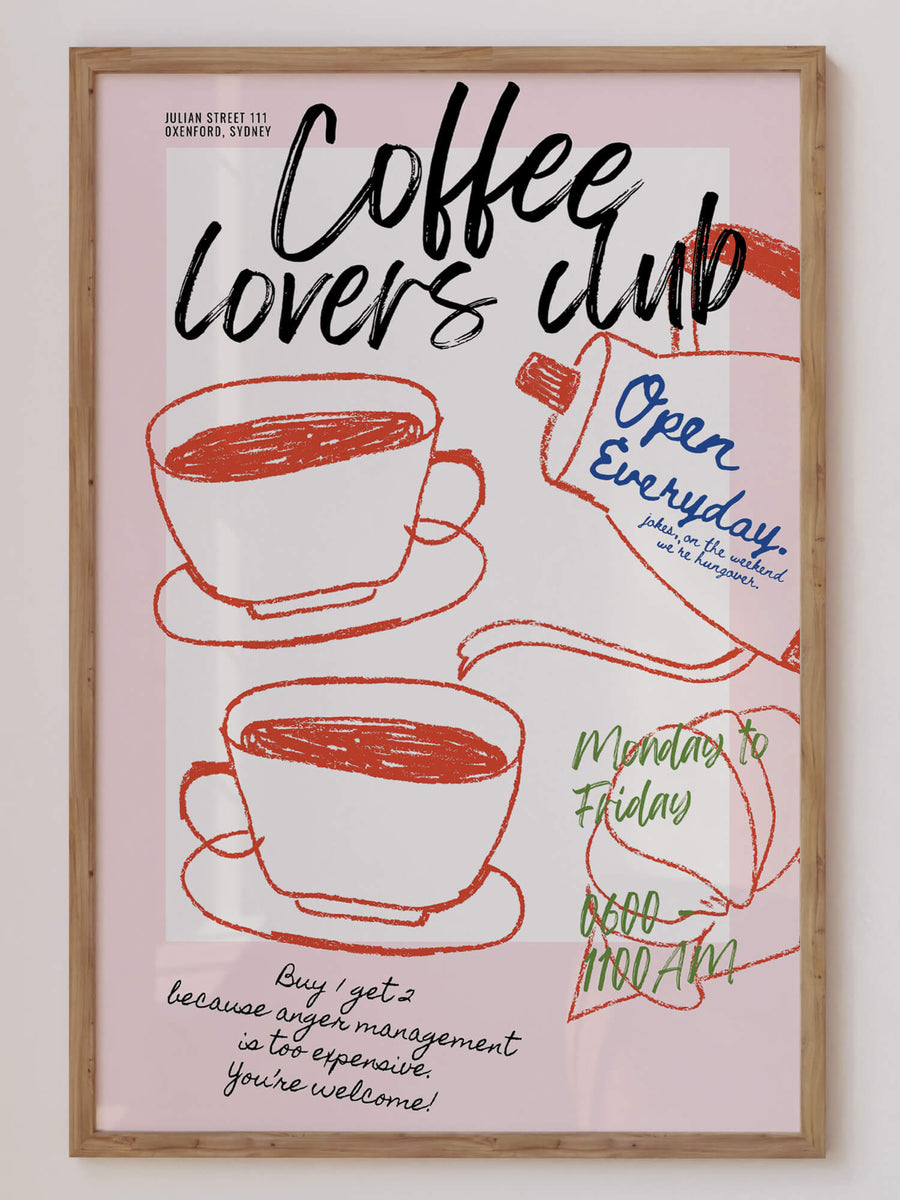 Coffee Lovers Club Print