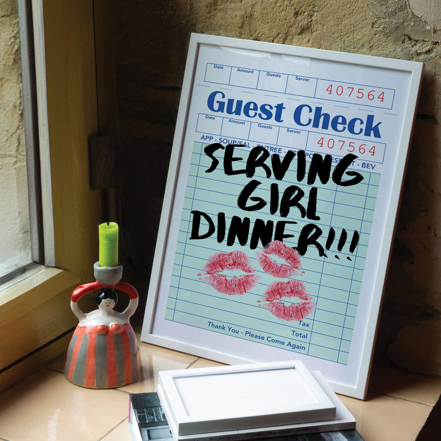 Girl Dinner Guest Check Print