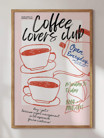 Coffee Lovers Club Print