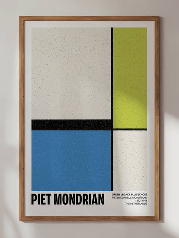 Mondrian Green Legacy Blue Heus Print