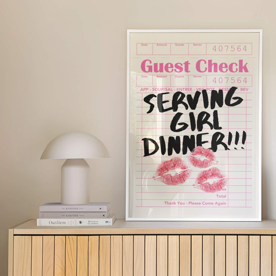 Girl Dinner Guest Check Print