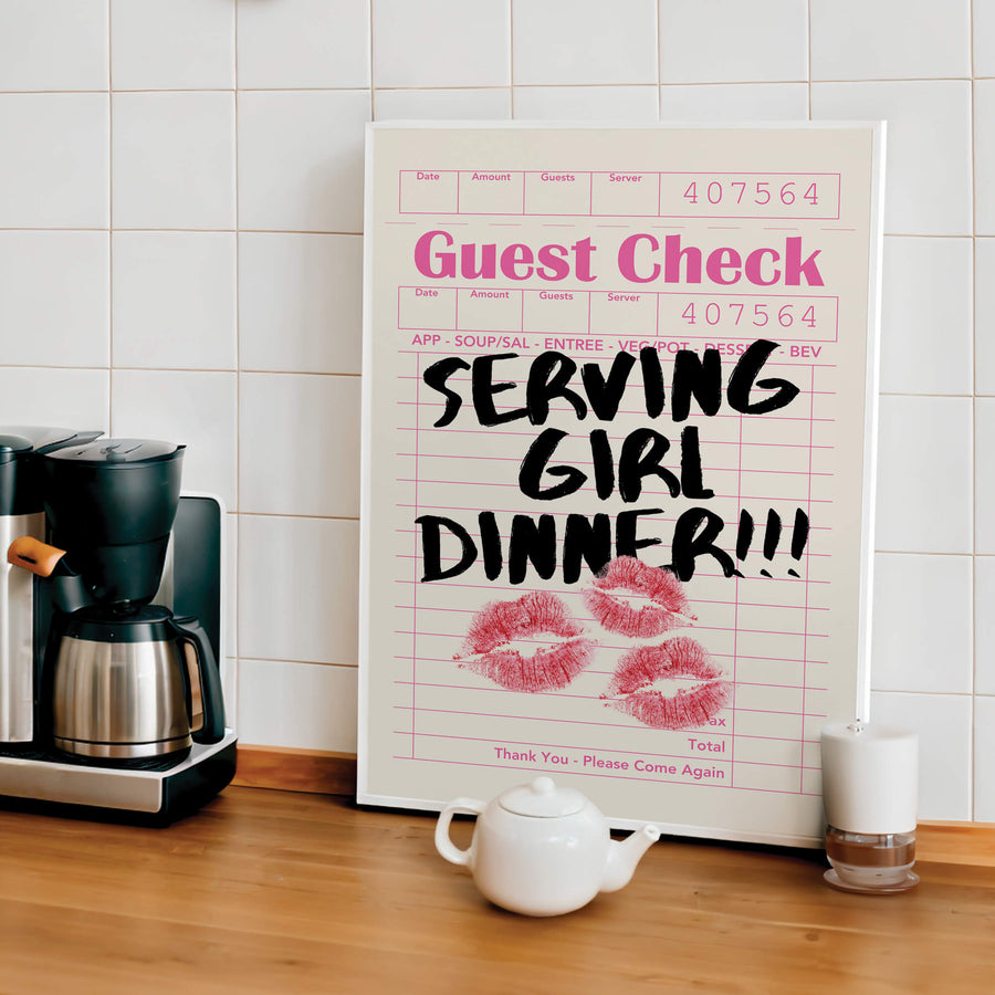 Girl Dinner Guest Check Print