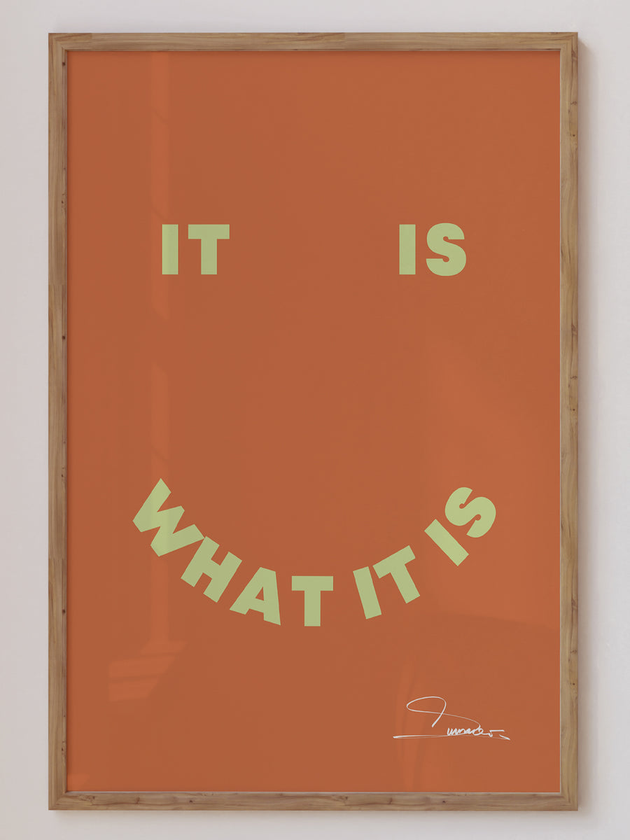 It Is What It Is print featuring bold typography with a minimalist and modern aesthetic, perfect for funky contemporary home decor. Get 2PrintsFor$100 that comes with Free Shipping 🚚💫 in Australia.