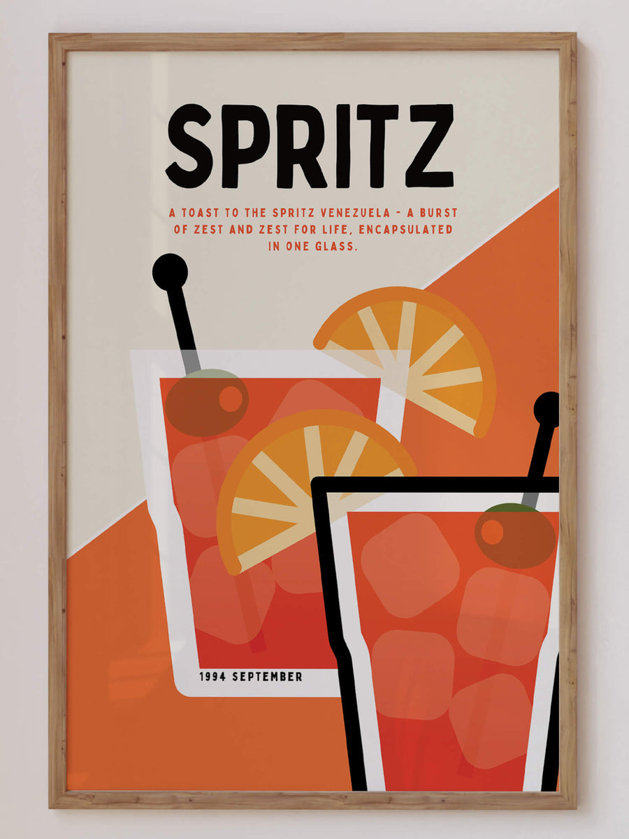 Retro Spritz Cocktail Print