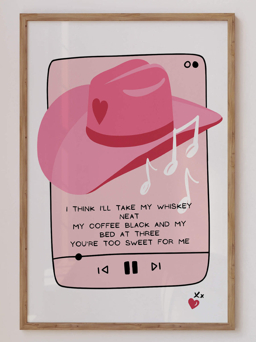 Take My Wisky Neat Lyrics Print