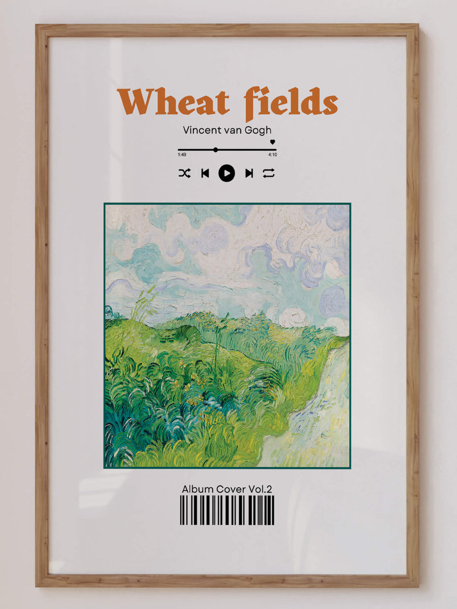 Wheatfield by Van Gogh music-inspired print featuring vibrant colors and artistic charm, perfect for modern funky home decor. Get 2PrintsFor$100 that comes with Free Shipping 🚚💫 in Australia.